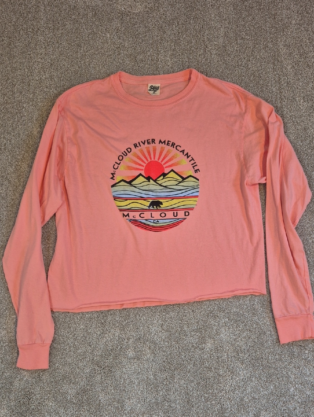 Mt. Shasta Cali Coral Pink Crewneck Tee